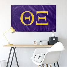 Load image into Gallery viewer, Theta Xi Fraternity Flag - LSU Purple, LSU Gold &amp; White