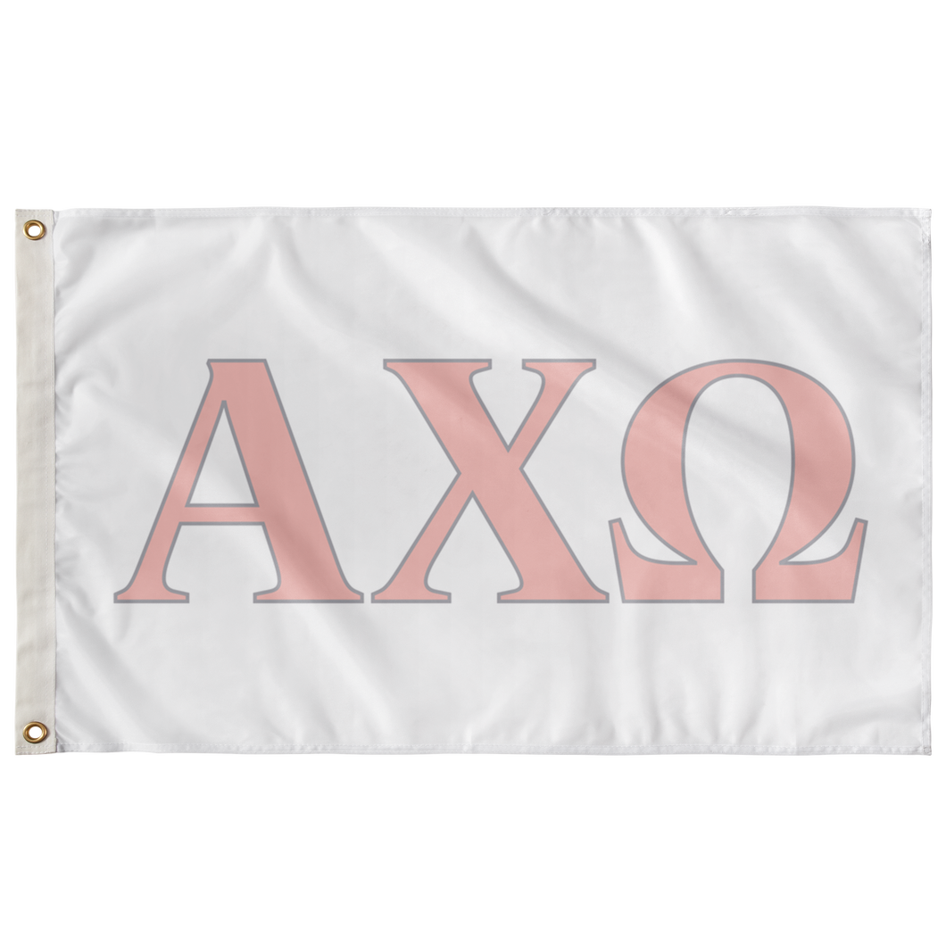 Alpha Chi Omega Flag - White, Hera, & Chord