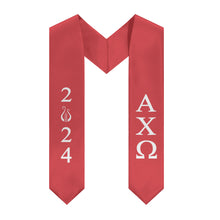 Load image into Gallery viewer, Alpha Chi Omega 2024 Lyre Graduation Stole - Scarlet