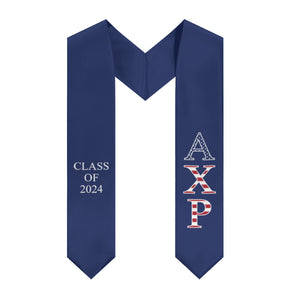 Alpha Chi Rho Class Of 2024 USA Stole - Blue