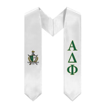 Load image into Gallery viewer, Alpha Delta Phi Graduation Stole With Crest - White, Green &amp;  Gold