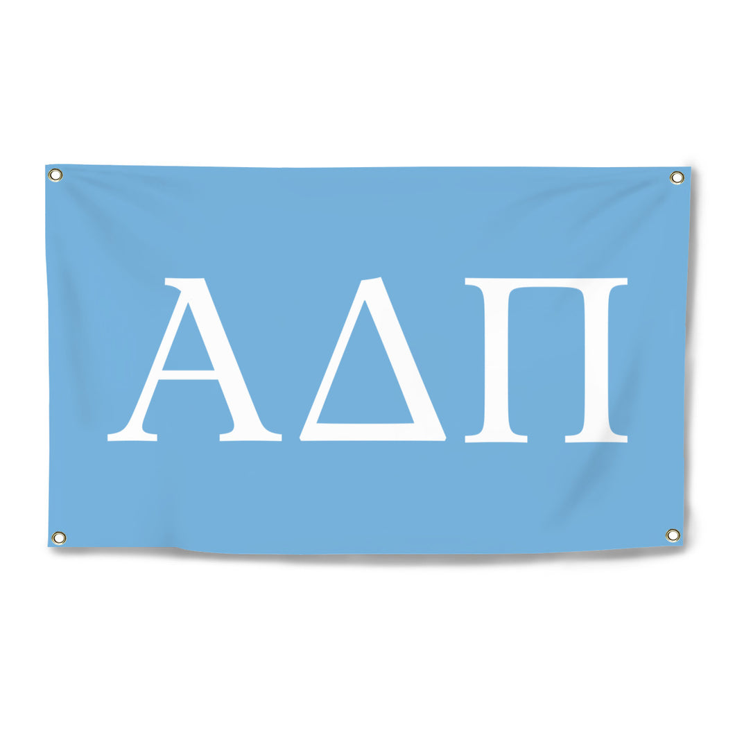 Alpha Delta Pi Four-Grommet Banner - Adelphian Blue & White