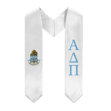 Load image into Gallery viewer, Alpha Delta Pi Graduation Stole With Crest - White