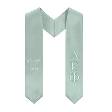 Load image into Gallery viewer, Alpha Epsilon Phi Class of 2024 Sorority Stole - Main Green, White &amp; Support Green