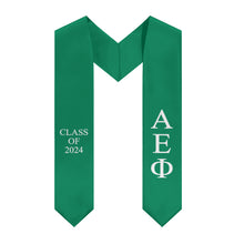 Load image into Gallery viewer, Alpha Epsilon Phi Class of 2024 Sorority Stole - Support Green &amp; White