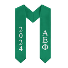 Load image into Gallery viewer, Alpha Epsilon Phi 2024 Graduation Stole - Support Green