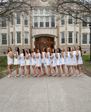 Load image into Gallery viewer, Alpha Epsilon Phi + Crest + Class of 2026 Graduation Stole - White &amp; Green