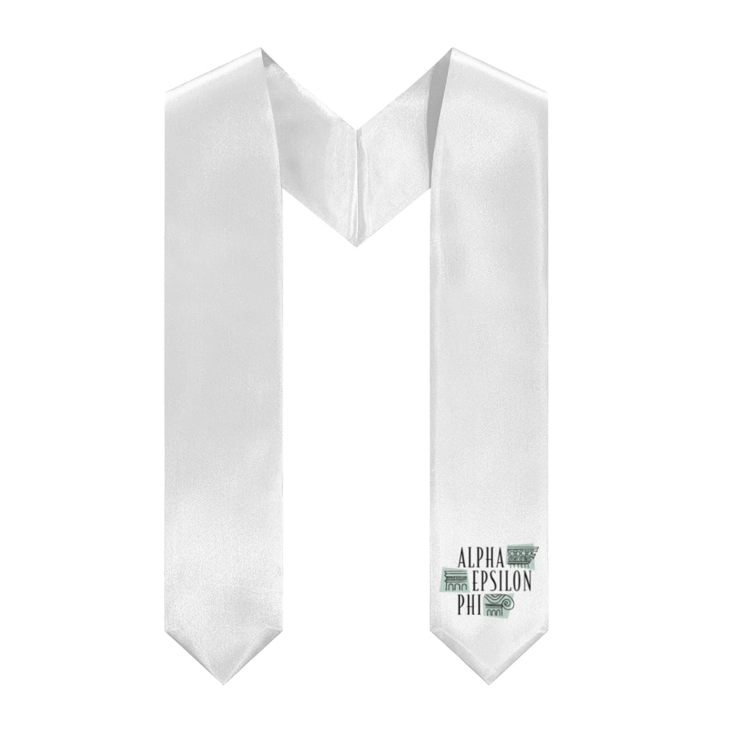 Alpha Epsilon Phi Logo Stole - White