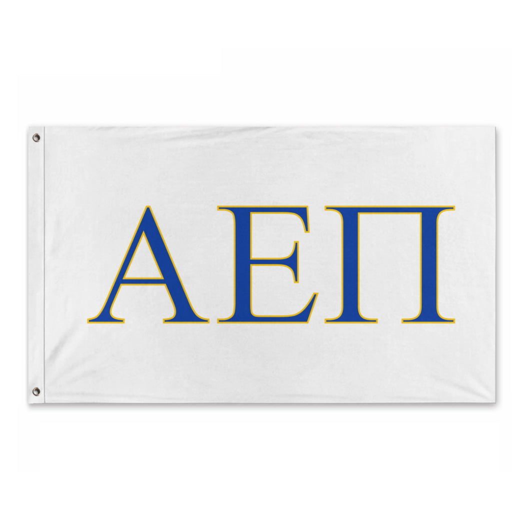Alpha Epsilon Pi Fraternity Flag - White, Royal & Golden