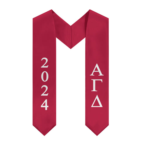 Alpha Gamma Delta 2024 Graduation Stole - Red