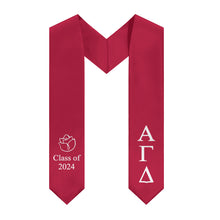 Load image into Gallery viewer, Alpha Gamma Delta Rose Sorority Stole - Red