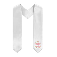 Alpha Gamma Delta Logo Stole - White