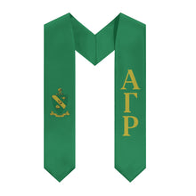 Load image into Gallery viewer, Alpha Gamma Rho Graduation Stole With Coat Of Arms - Green &amp; Yellow