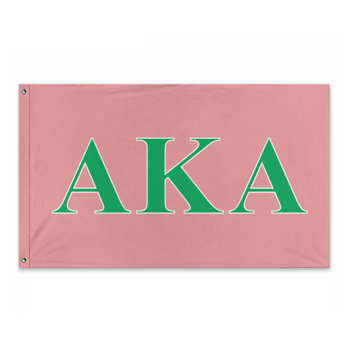 Alpha Kappa Alpha Bold Greek Flag - Pink, Green & White