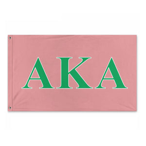Alpha Kappa Alpha Bold Greek Flag - Pink, Green & White