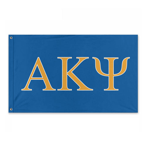 Alpha Kappa Psi Fraternity Flag - Blue, Yellow & White