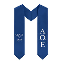 Load image into Gallery viewer, Alpha Omega Epsilon Class of 2024 Sorority Stole - Blue &amp; White