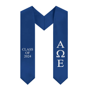 Alpha Omega Epsilon Class of 2024 Sorority Stole - Blue & White