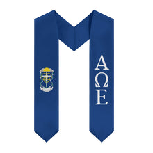 Load image into Gallery viewer, Alpha Omega Epsilon Graduation Stole With Crest &amp; Official Letters - Blue &amp; White