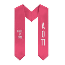 Load image into Gallery viewer, Alpha Omicron Pi Stole Class of 2026 Stole - Dark Pink &amp; White