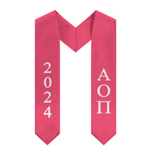 Load image into Gallery viewer, Alpha Omicron Pi 2024 Graduation Stole - Pink