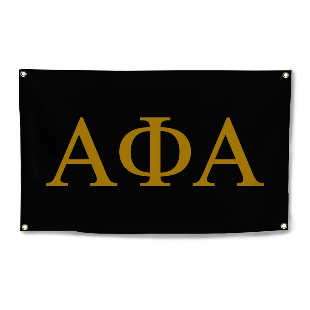 Alpha Phi Alpha Four-Grommet Banner - Black & Old Gold