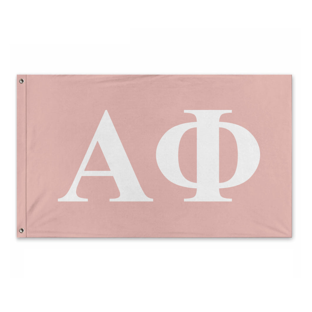 Alpha Phi Bold Greek Flag - Blush & White