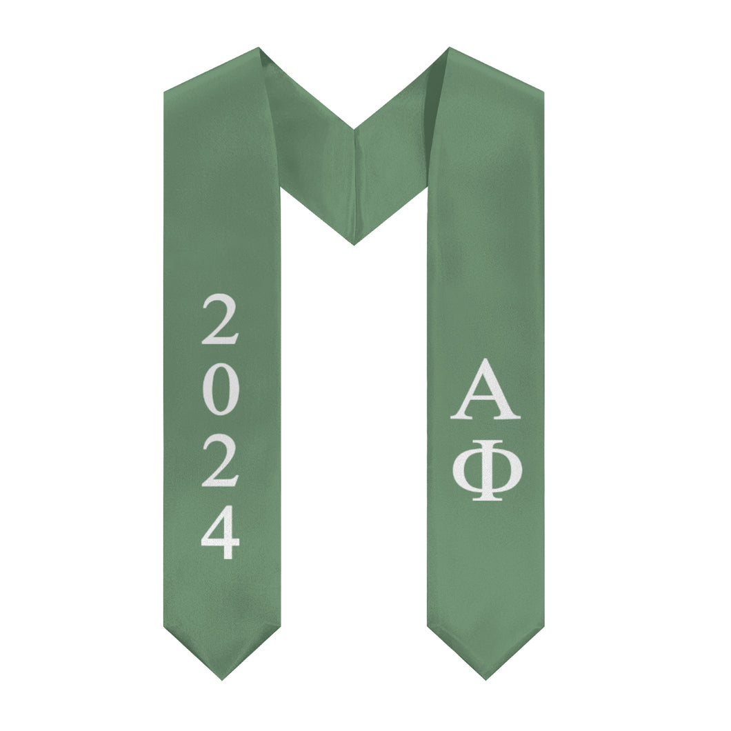 Alpha Phi 2024 Graduation Stole - Fern