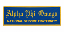 Load image into Gallery viewer, Alpha Phi Omega Vintage Banner - Royal