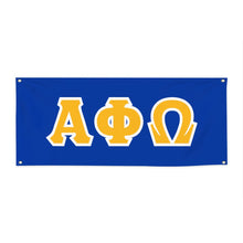 Load image into Gallery viewer, Apha Phi Omega Greek Block Banner - Royal, Gold &amp; White