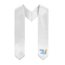 Load image into Gallery viewer, Alpha Phi Omega Logo Stole - White