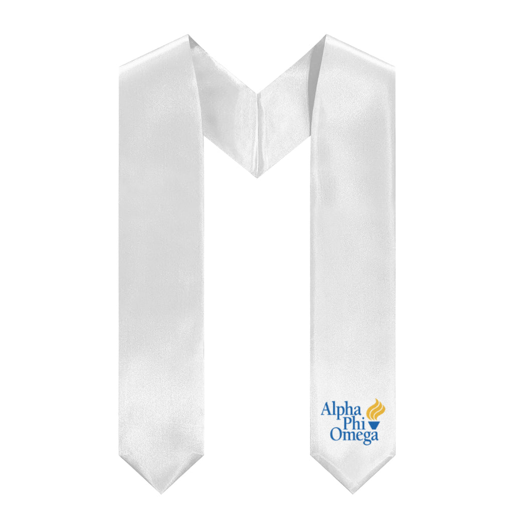 Alpha Phi Omega Logo Stole - White