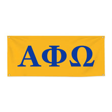 Load image into Gallery viewer, Apha Phi Omega Wide Block Greek Banner - Gold &amp; Royal