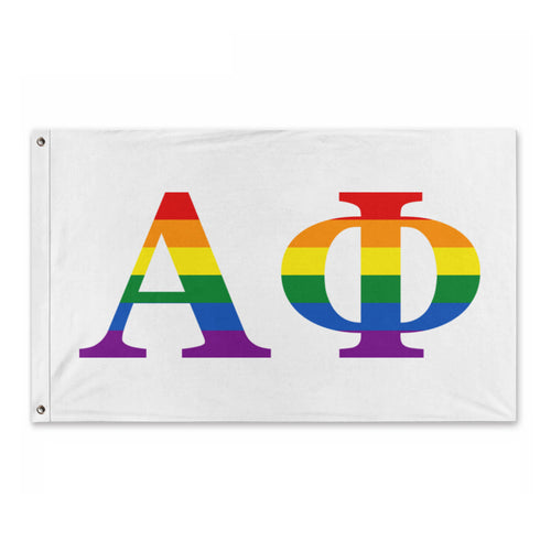 Alpha Phi Pride Letters Greek Flag - White