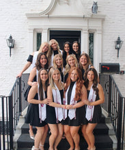 Load image into Gallery viewer, Alpha Phi Graduation Stole With Crest - White, Bordeaux &amp; Silver