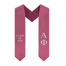 Load image into Gallery viewer, Alpha Phi Class of 2024 Sorority Stole - Berry, White &amp; Bordeaux