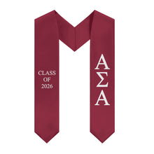 Load image into Gallery viewer, Alpha Sigma Alpha Class of 2026 Sorority Stole - Crimson &amp; White