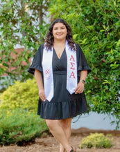 Load image into Gallery viewer, Alpha Sigma Alpha 2025 Logomark Sorority Stole - White &amp; Crimson
