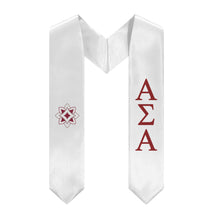 Load image into Gallery viewer, Alpha Sigma Alpha Logomark Sorority Stole - White &amp; Crimson