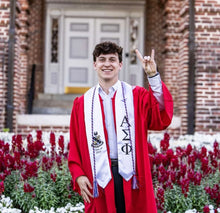 Load image into Gallery viewer, Alpha Sigma Phi + Crest + Class of 2025 Graduation Stole - White, Black &amp; Gold