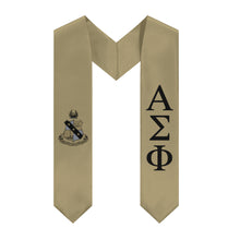 Load image into Gallery viewer, Alpha Sigma Phi Graduation Stole With Crest - Gold &amp; Black