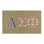 Alpha Sigma Phi USA Flag - Metallic Gold