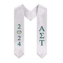 Load image into Gallery viewer, Alpha Sigma Tau 2024 Anchor Mark Graduation Stole - White