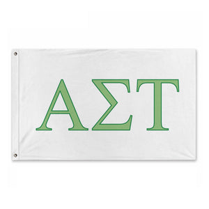 Alpha Sigma Tau Sorority Flag - White, Bright Mint & Kelly Green