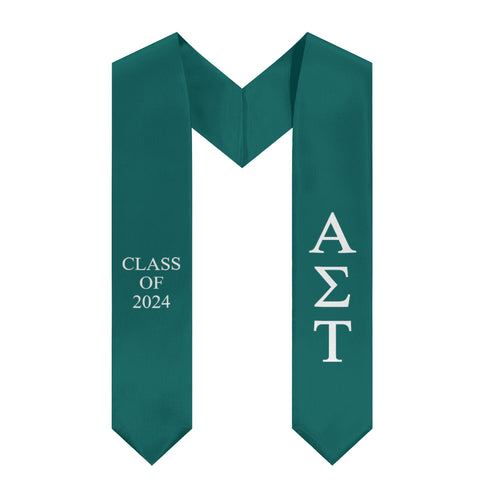 Alpha Sigma Tau Class of 2024 Sorority Stole - Emerald Green