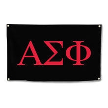 Load image into Gallery viewer, Alpha Sigma Phi Four-Grommet Banner - Black &amp; Cardinal