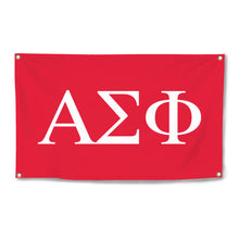 Load image into Gallery viewer, Alpha Sigma Phi Four-Grommet Banner - Cardinal &amp; White