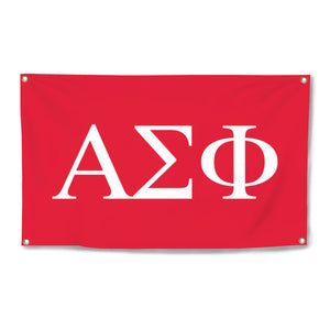 Alpha Sigma Phi Four-Grommet Banner - Cardinal & White