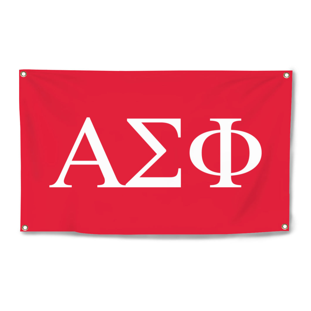 Alpha Sigma Phi Four-Grommet Banner - Cardinal & White