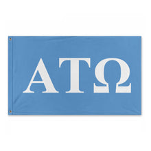 Load image into Gallery viewer, Alpha Tau Omega Bold Greek Flag - Sky Blue &amp; White
